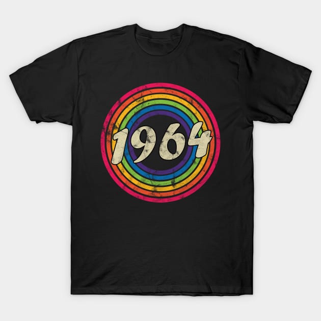 1964 - Retro Rainbow Faded-Style T-Shirt by MaydenArt